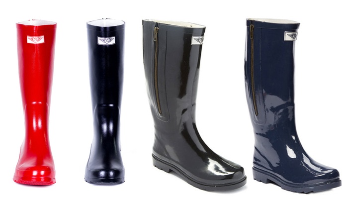 rain boots with buckles