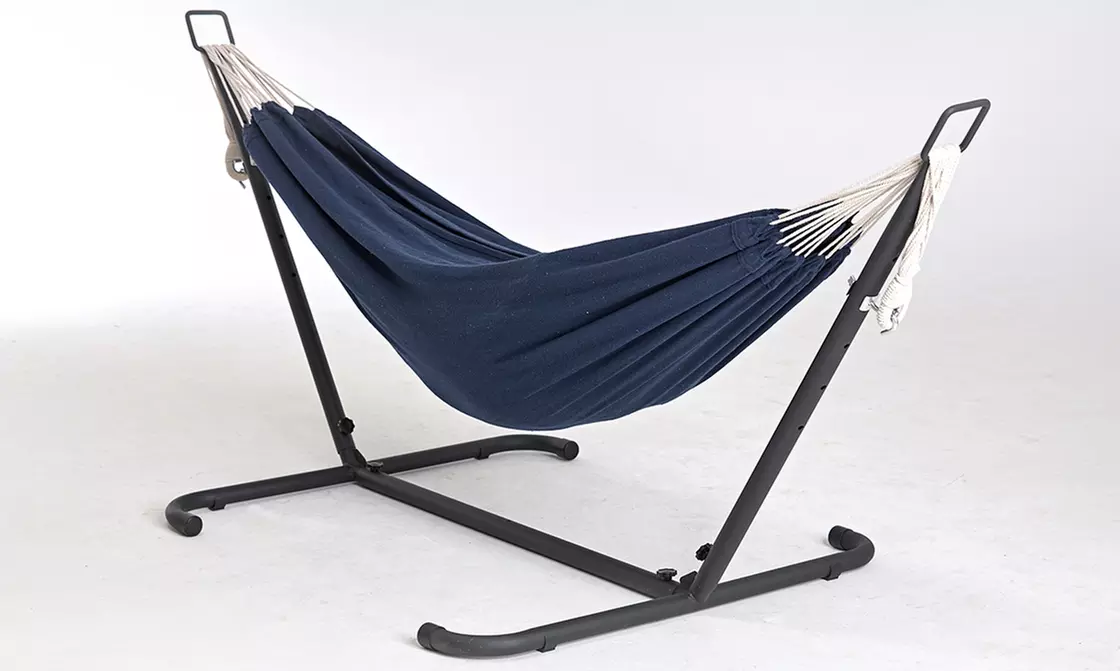 Hamac en toile Kocoon avec support "Saguedo"