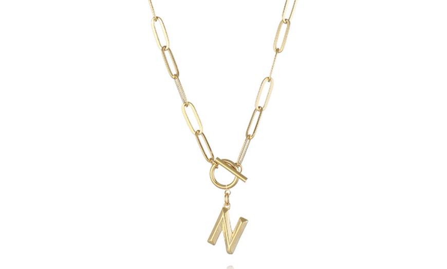 Image 16: Women's Initial A-Z Letter Necklace