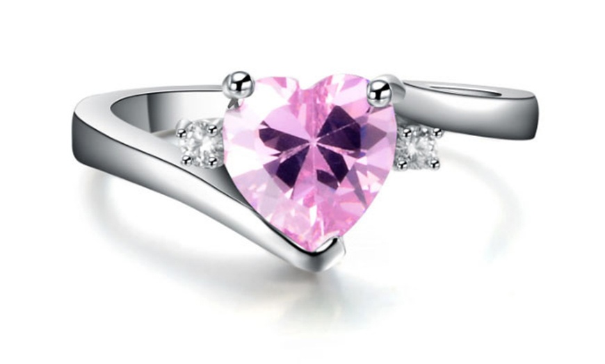 Image 7: Crystal Heart Stone Ring