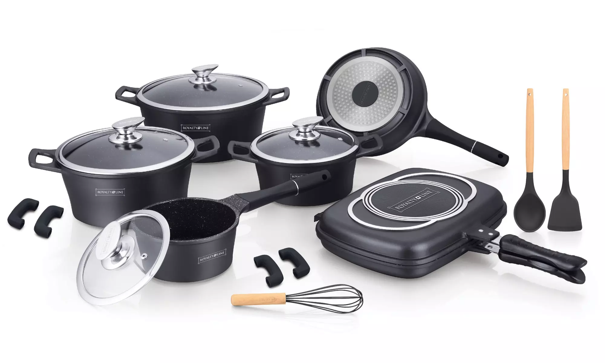 Batterie de cuisine 17 pièces en aluminium de Royalty Line