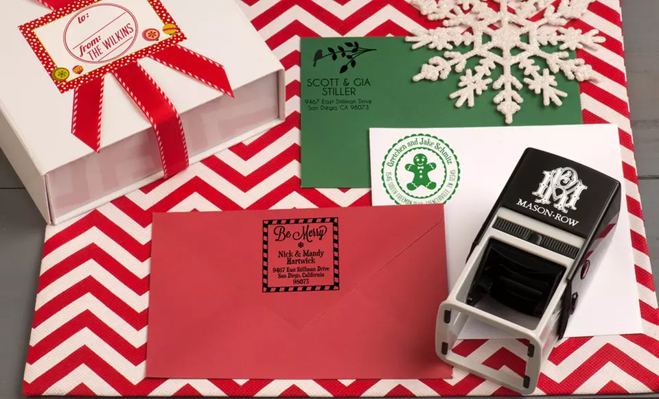 Self-Inking Stamper with Personalized Designs from Mason Row. Multiple Options Available from $24.99–$39.99. - Primary Image