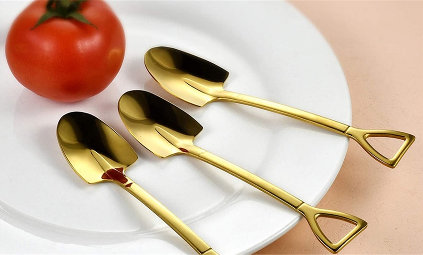 Image 7: Four-Piece Stainless Steel Shovel Spoon Set