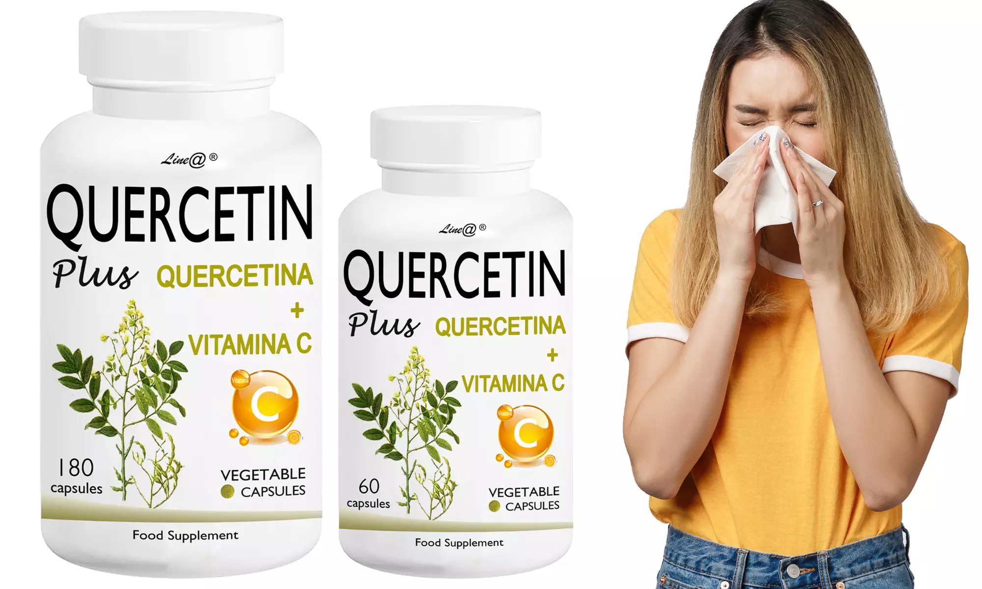 30, 60, 120, 180 ou 360 comprimés Line@ avec Vitamine C et Quercetine - Primary Image