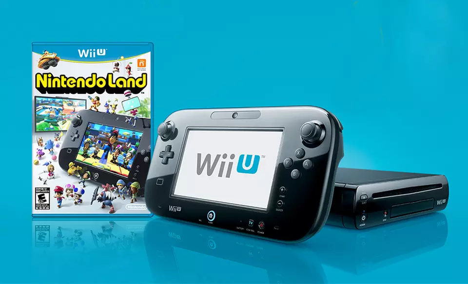 Nintendo Wii U 32GB Black Deluxe Set with Nintendo Land Game Disc (Manufacturer Refurbished)   - Primary Image
