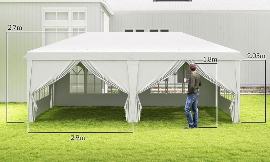 Image 6: Outsunny Pop-Up Gazebo Tent with Curtain Walls and Windows 