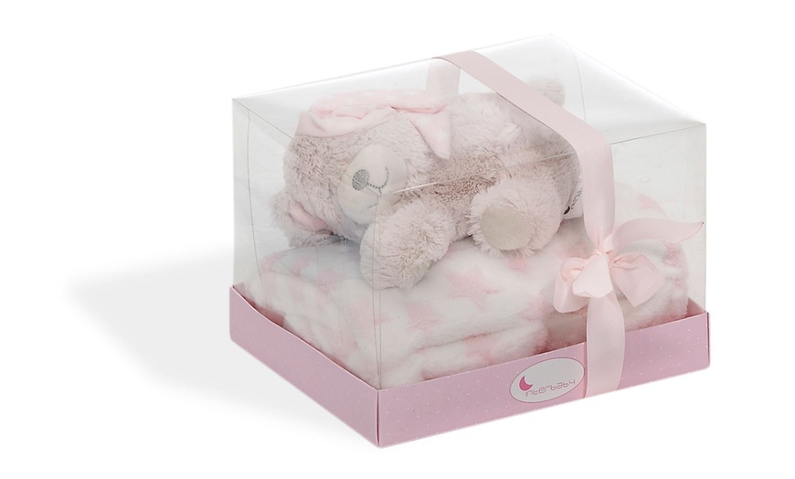 Image 7: Baby Blanket with Bear Plush Toy