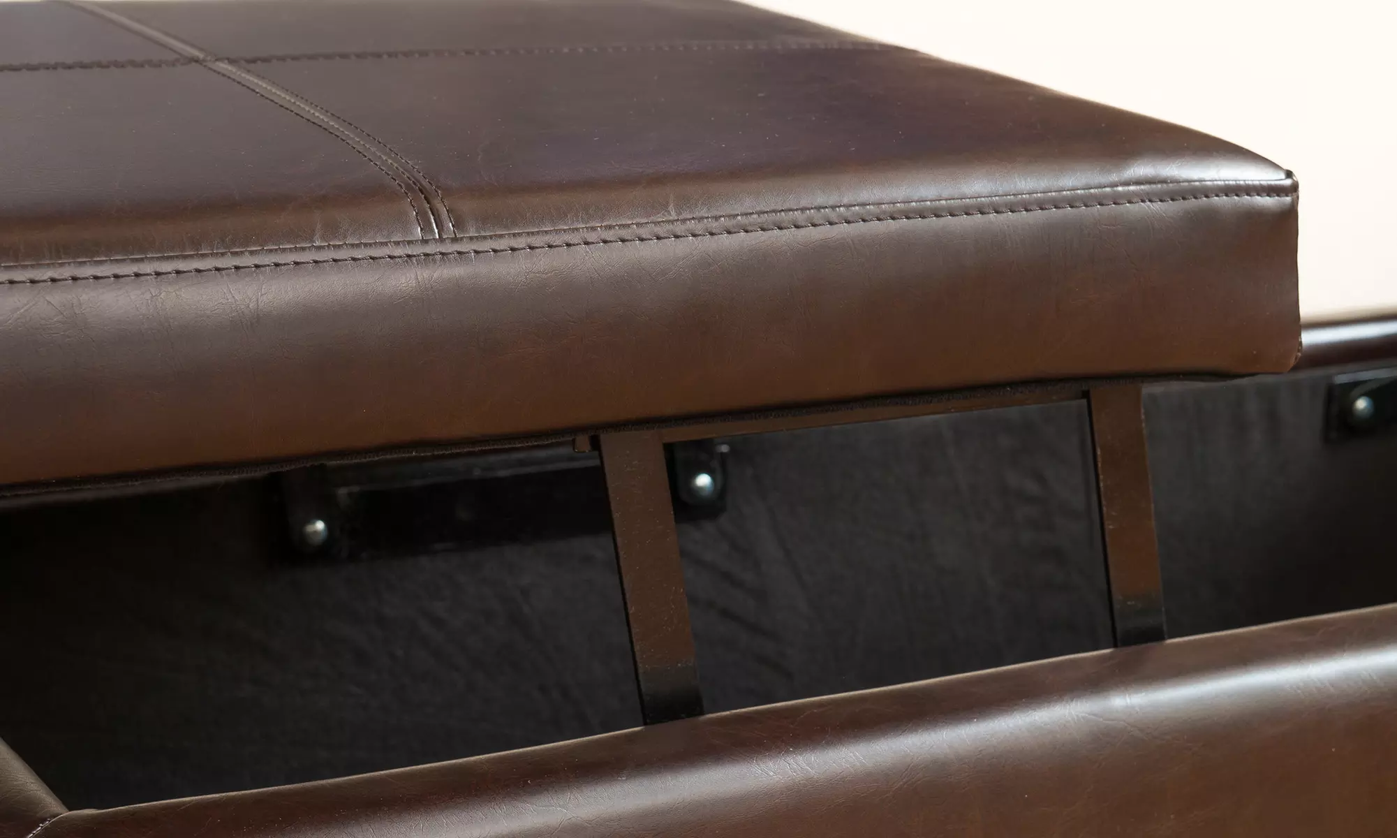 Rodrigo Double Lift Top Leather Storage Bench - Second Medium