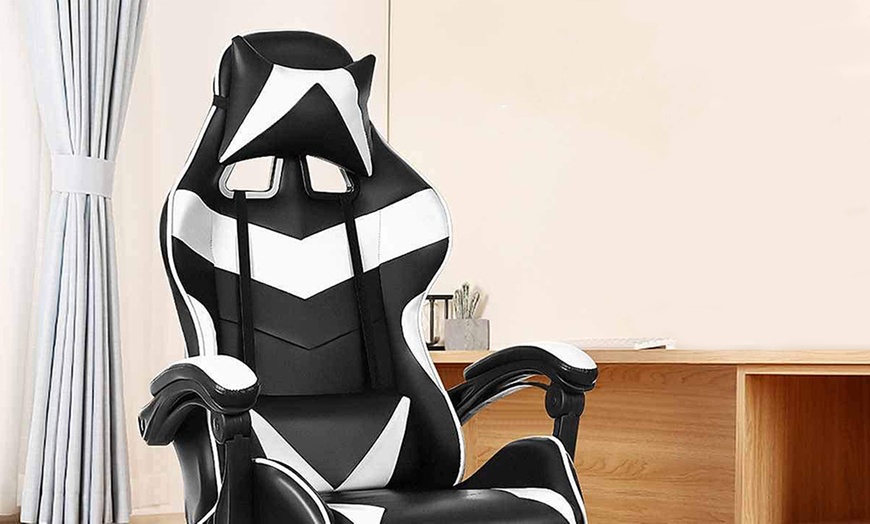 Image 13: Sedia da gaming ergonomica con poggiapiedi