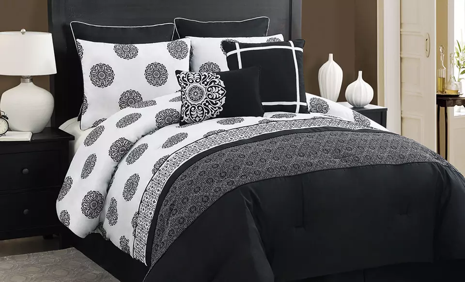 Black and White Luxury Comforter Sets. Multiple Sizes from $59.99–$84.99. Free Returns. - Second Medium