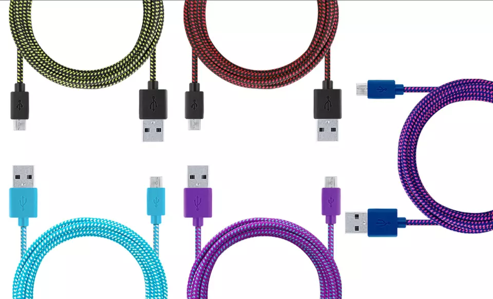 Merkury Innovations 10 Ft. Tangle-Free Braided Fabric Micro-USB Cable - Primary Image