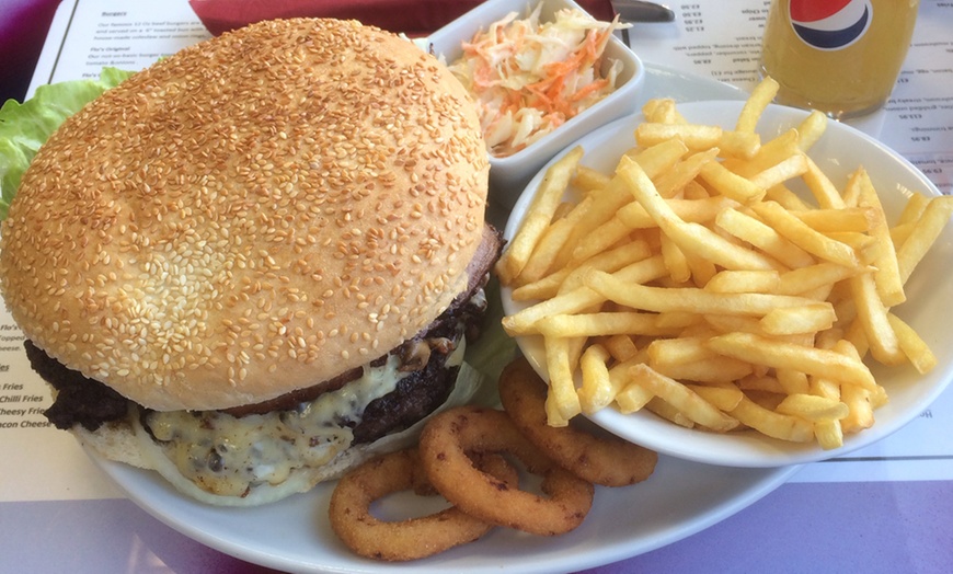 Image 1: 12oz Burger With Sides and Drink