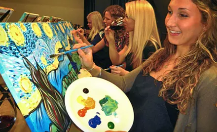 Three-Hour Painting Class for One or Two at Painting & Vino (Up to 56% Off) - Primary Image