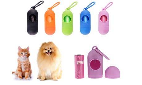 1 ou 2 rouleaux de sacs à déjections canines avec distributeur