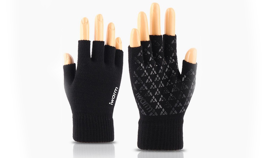 Image 2: Fingerless Grip Gloves