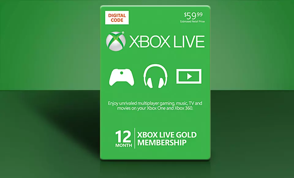 12-Month Xbox Live Gold Card and $10 in Groupon Bucks. - Primary Image