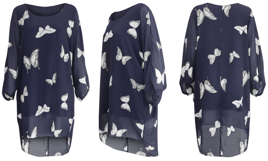 Image 8: Oversized Butterfly Print Top