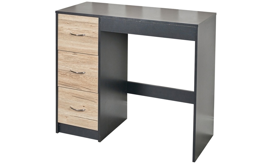 Image 14: Three-Drawer Wooden Bedroom Dressing Table