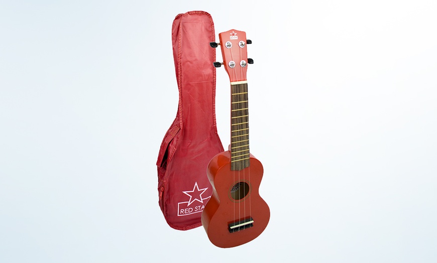 Image 5: Red Star Ukulele With Bag