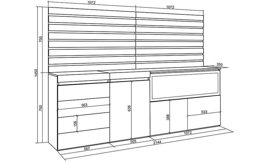 Image 19: Sideboard mit LED-Elektrokamin