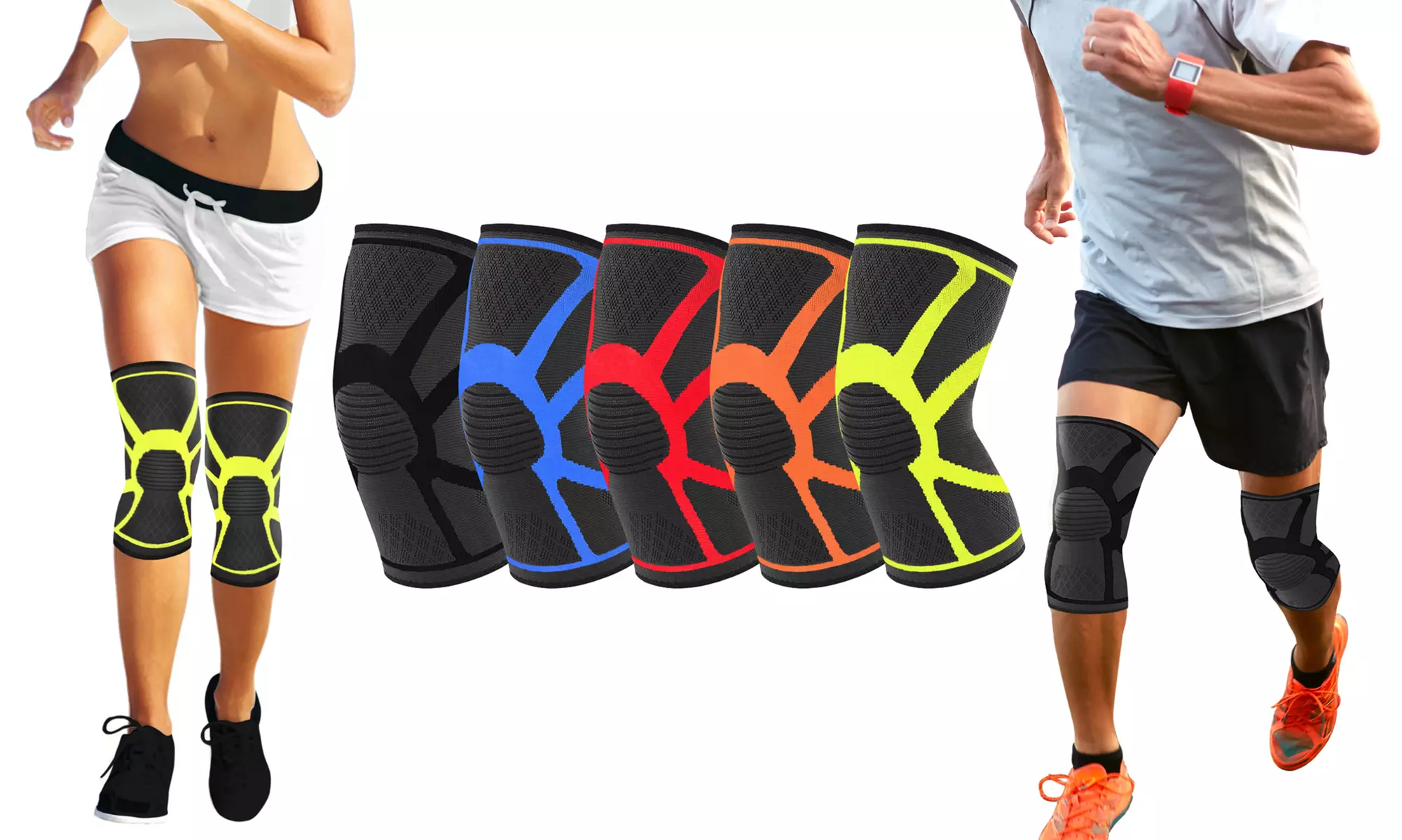 DCF Knee Support Compression Sleeve with Gel Grip (2-Pack) - Primary Image