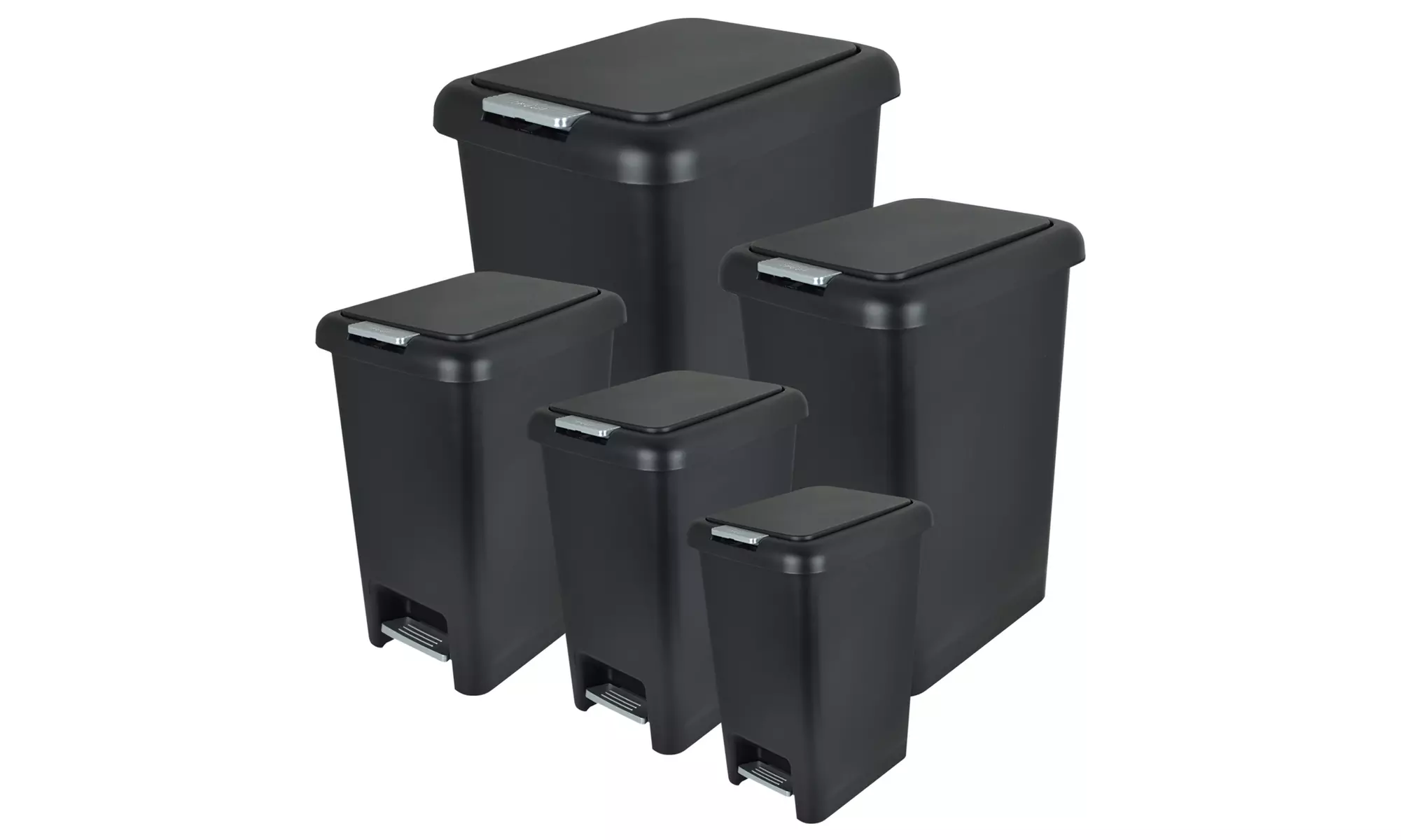 ModernHome Deluxe 5-Piece Trash Can Set - Second Medium