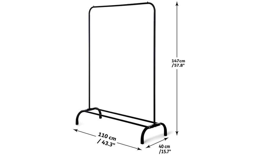 Image 7: Black or White Clothes Rail With Shoe Storage Rack