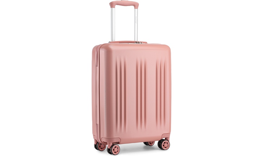 Image 16: One- or Three-Piece Sleek Striped Expandable ABS and PC Suitcases