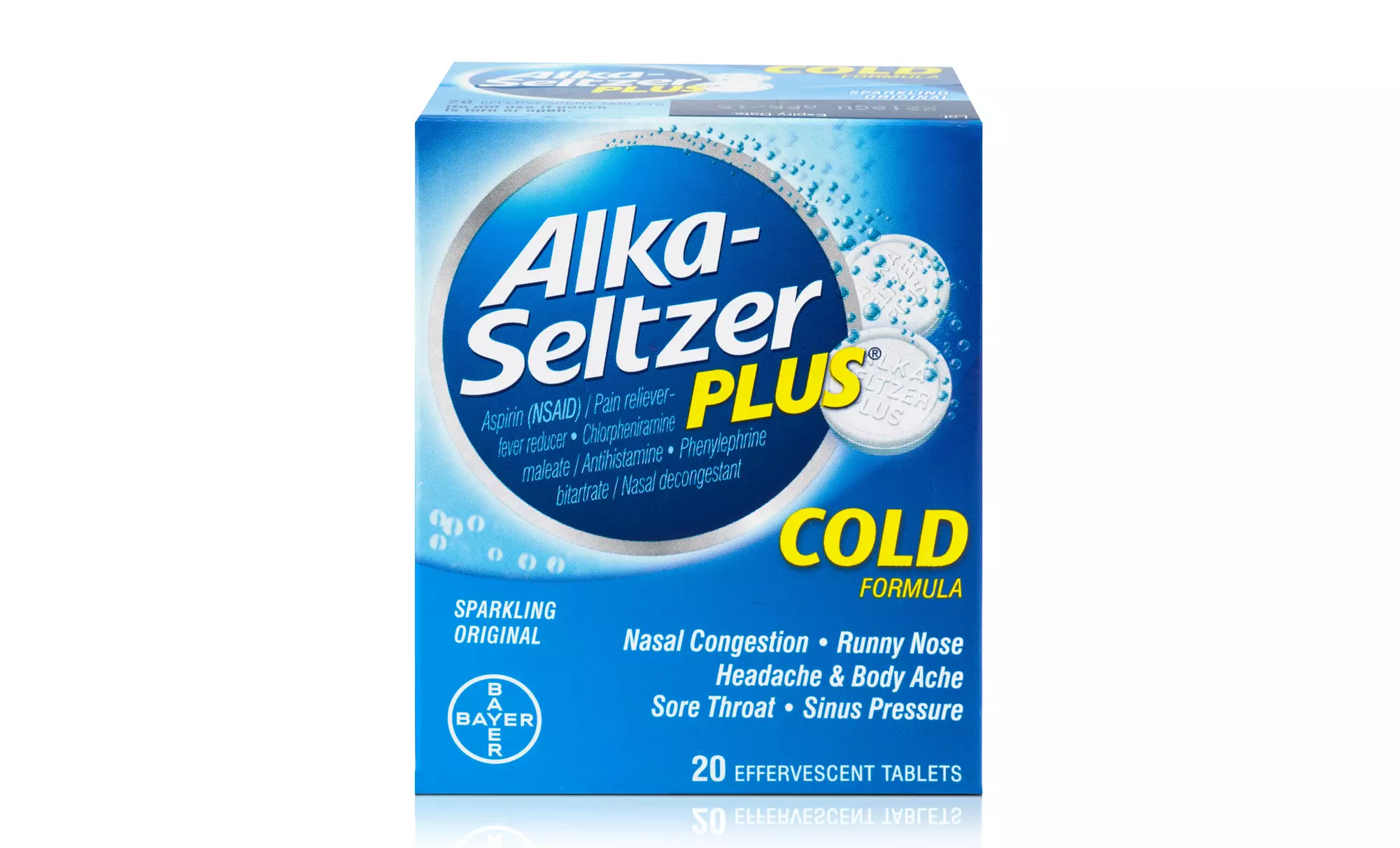 Alka-Seltzer Plus Cold Sparkling Original; 6-Pack of 36ct. Boxes + 5% Back in Groupon Bucks - Primary Image