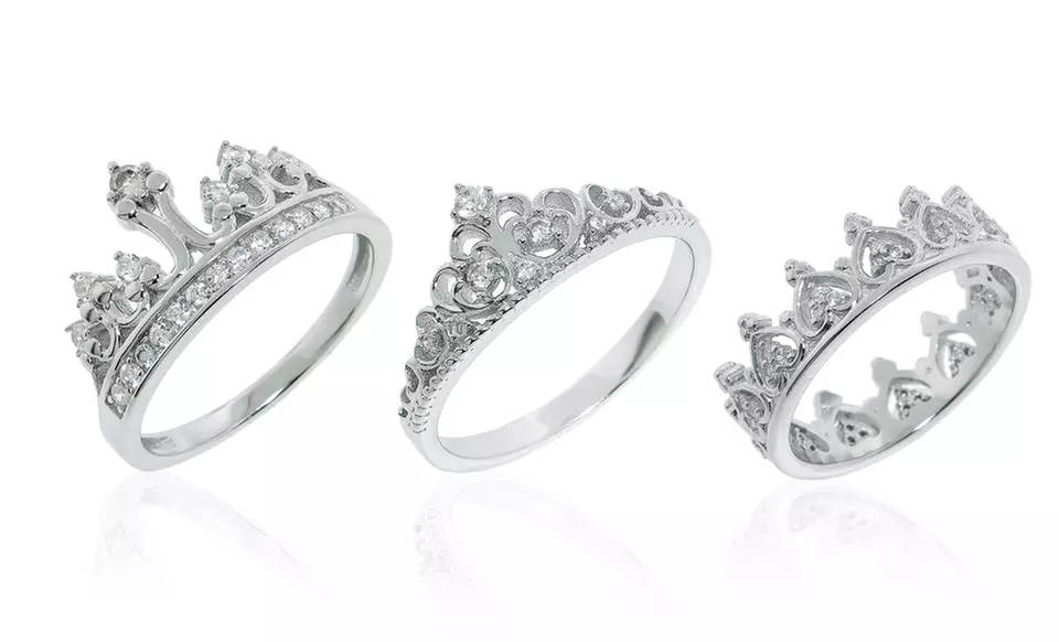 Sterling Silver Royal-Crown Rings. Multiple Styles Available. - Primary Image