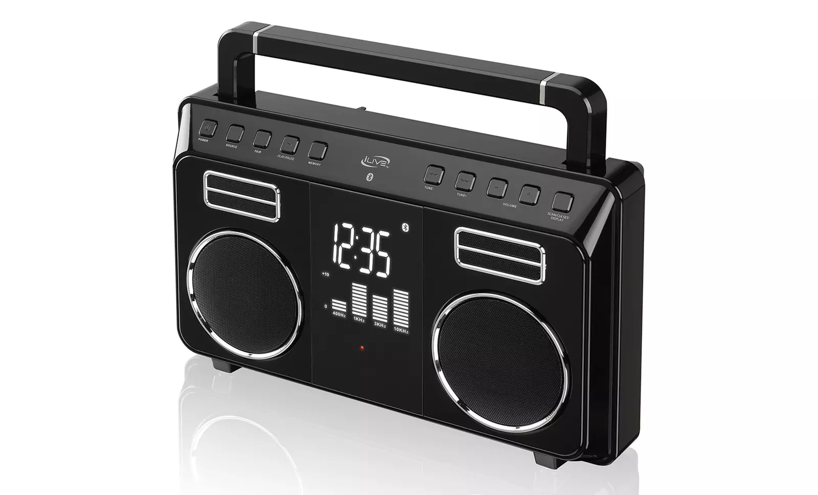 iLive Retro-Style Bluetooth Boombox. - Primary Image