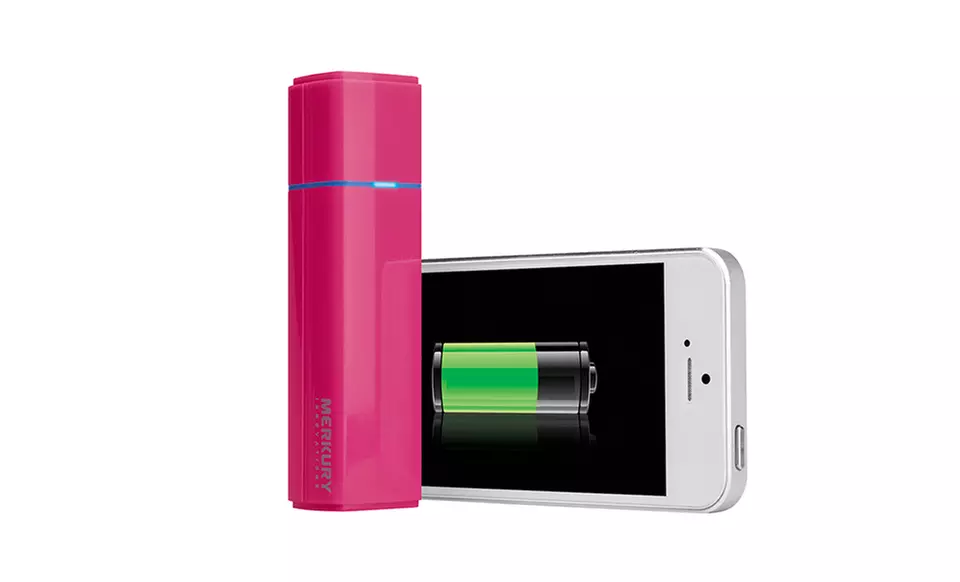 Merkury 2,000mAh Portable Smartphone Charger in Black, Pink, or White. Free Returns. - Second Medium