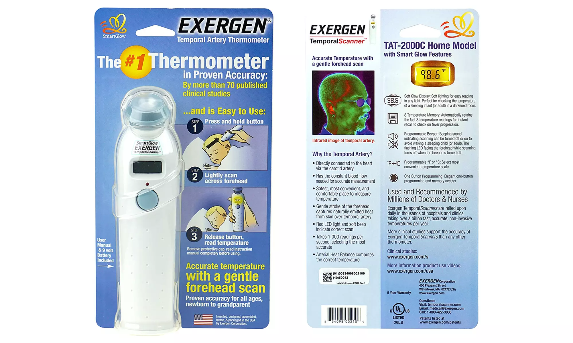 Exergen Temporal Scan Forehead Artery Baby Thermometer - Primary Image