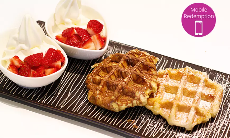 Image 1: Belgian Waffle and Toppings