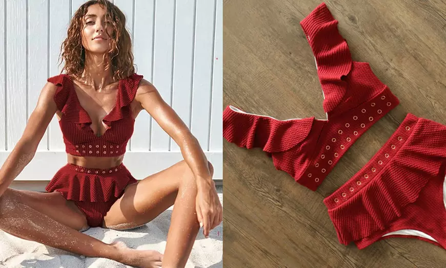 Image 6: Frilled High Waist Bikini Set