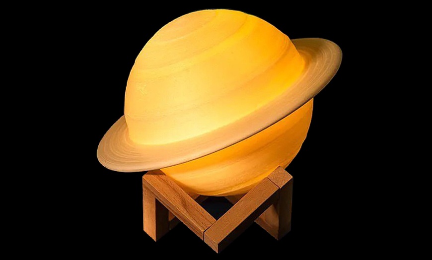 Image 3: 3D Saturn Lamp with Remote