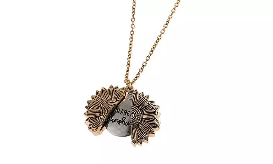 Image 5: 1 ou 2 colliers tournesol avec inscription pour femme