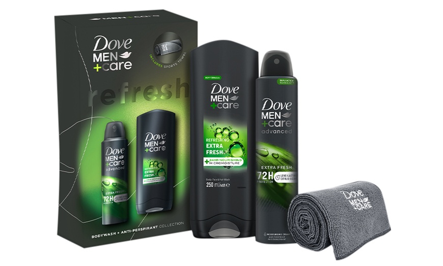 Image 5: Dove Men+Care Refresh Extra Fresh 2 Pieces Gift Set with Sports Towel