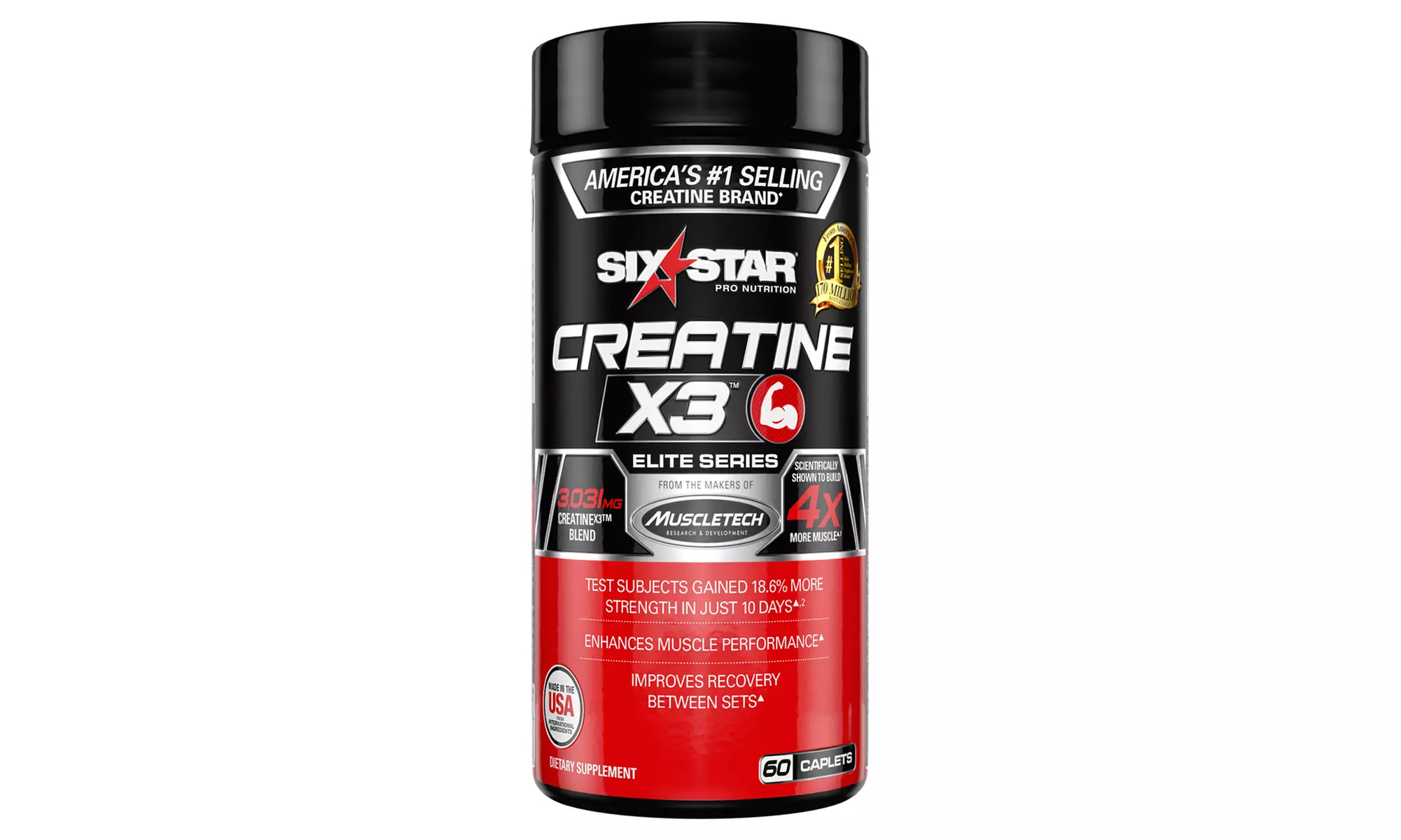 Six Star Creatine X3 Dietary Supplement (60-Count; 1- or 2-Pack) - Primary Image