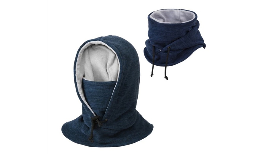 Image 6: Warm and Adjustable Hooded Fleece Lined Balaclava