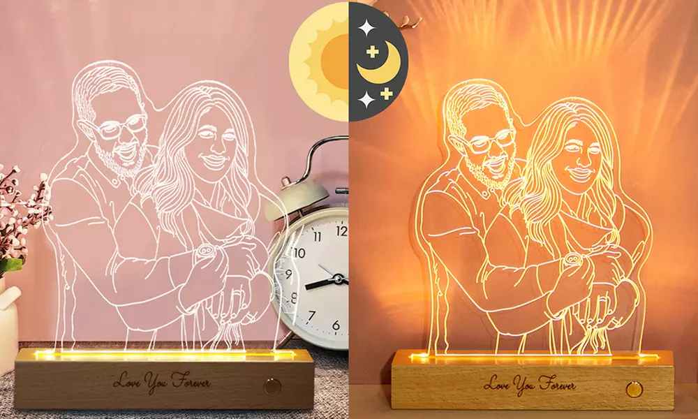 Foto-Nachtlicht mit Holzsockel