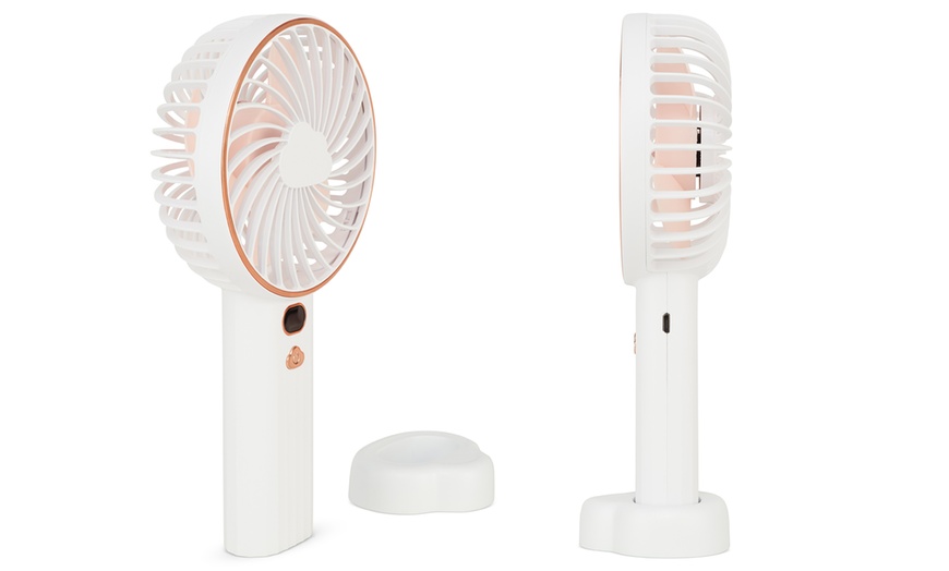 Image 7: Portable USB Rechargeable Handheld Fan with Three Speeds