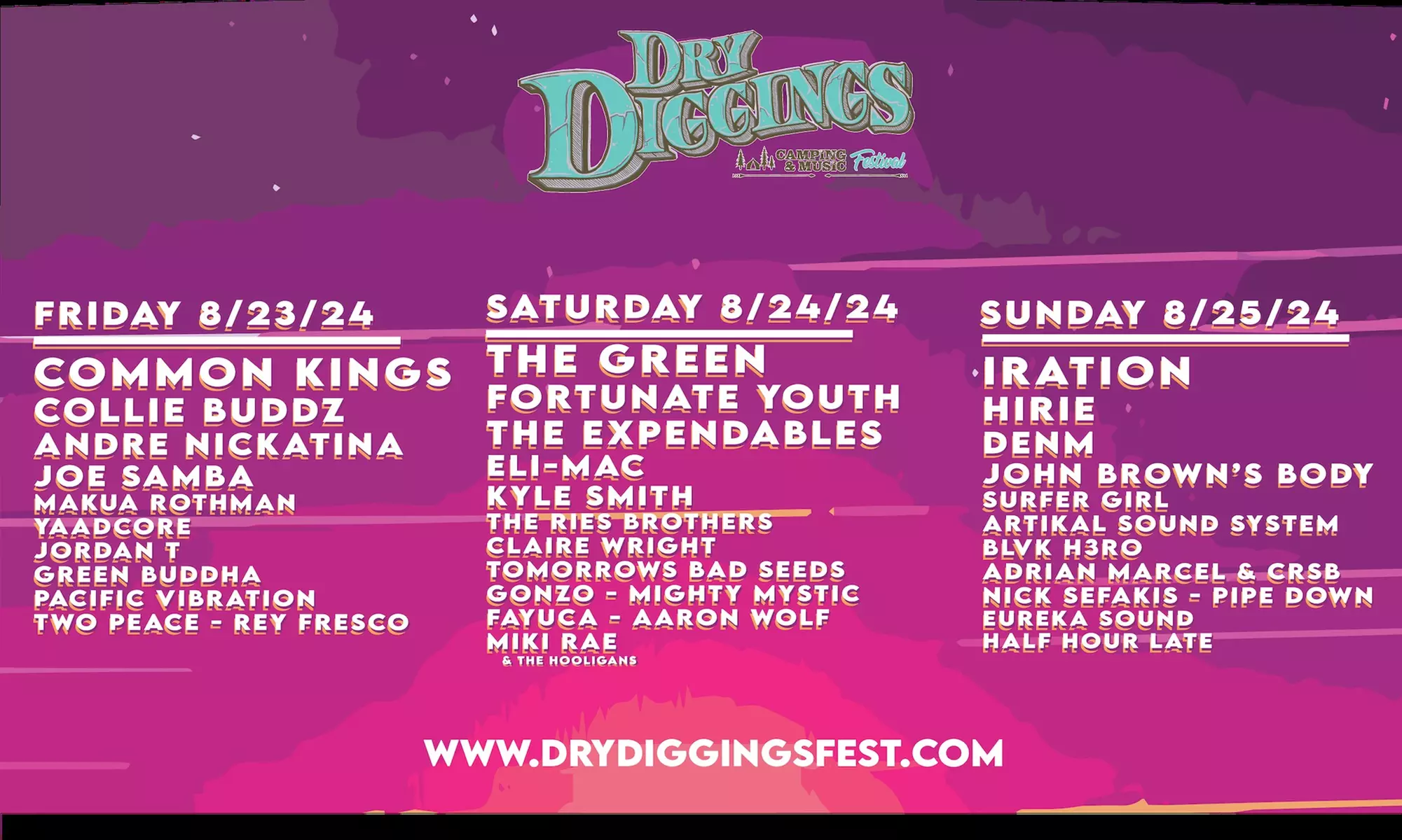 2024 Dry Diggings Music Festival W/ Common Kings, The Green, Iration, Collie Buddz, Fortunate Youth, Hirie, and more - Primary Image