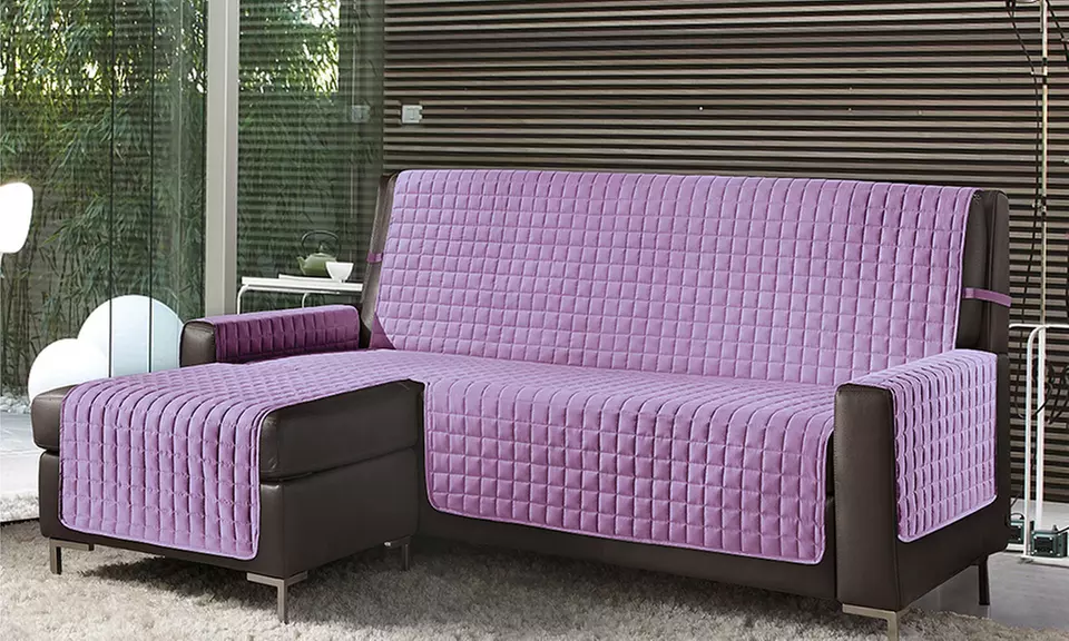 Gesteppter Sofabezug mit Halbinsel