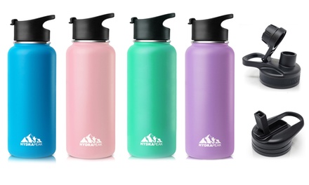 HydraPeak Stainless Steel Water Bottle with Lids (32 oz) | Groupon