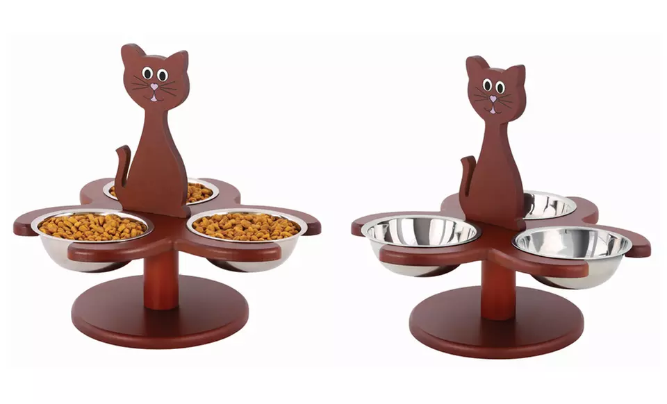 Pet Store Wooden MultiCat Feeder - Second Medium