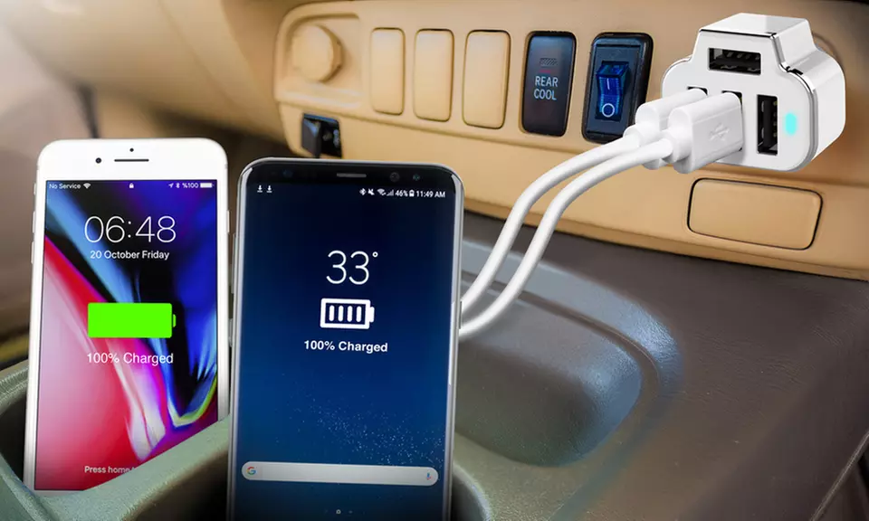 Aduro PowerUp 4-Port USB Car Charger - Primary Image