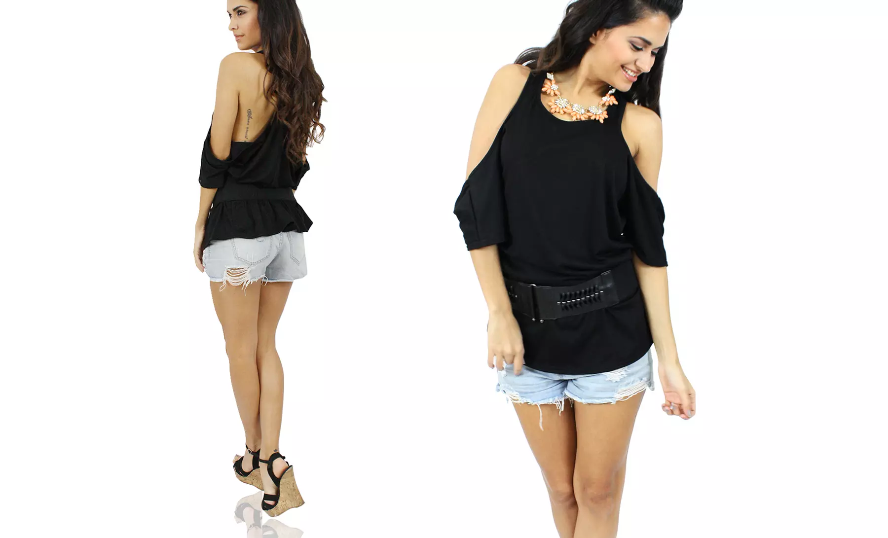Oversized Racerback Top in Black, Blue, Grey, or White. Free Returns. - Second Medium