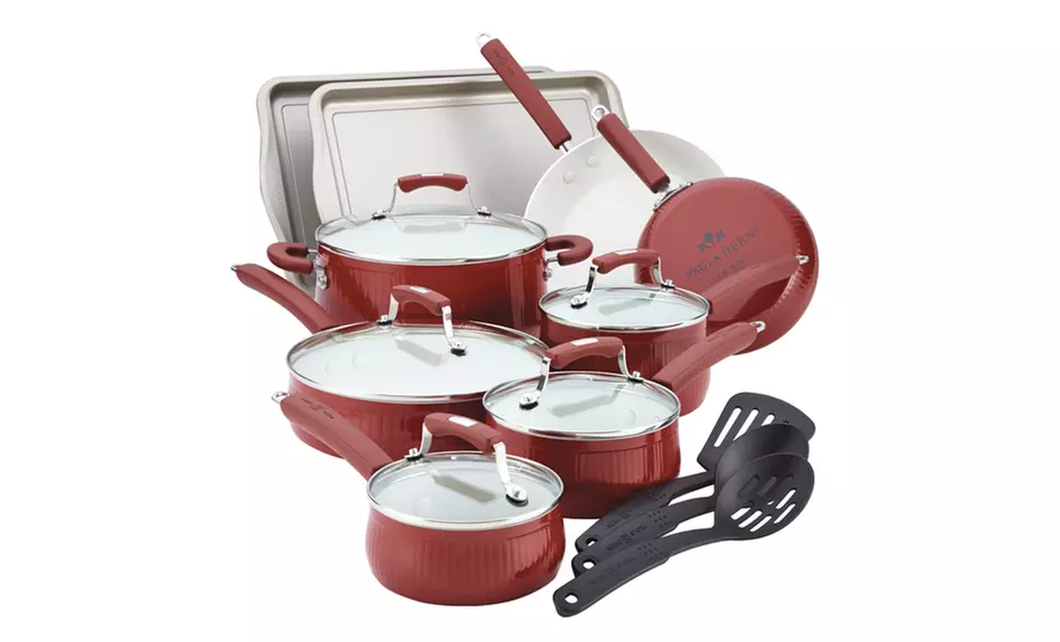 Paula Deen Savannah Collection 17-Piece Cookware Set in Blueberry or Red. Free Returns. - Second Medium