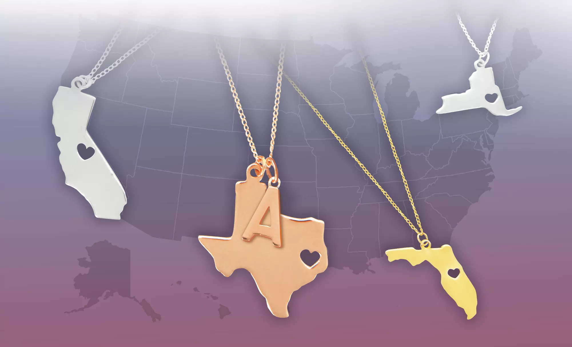 Personalized State Necklaces from MonogramOnline - Primary Image